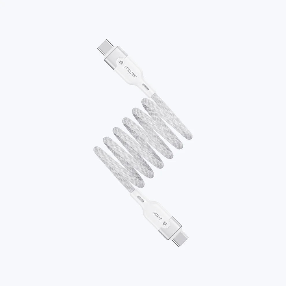 Mazer InfiniteLink Cobra2 240W USB C-C Magnetic Cable (1.25m) White