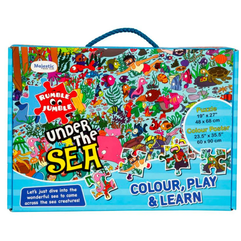 RUMBLE JUMBLE UNDER THE SEA PUZZLE GAME WITH COLORING BOOK