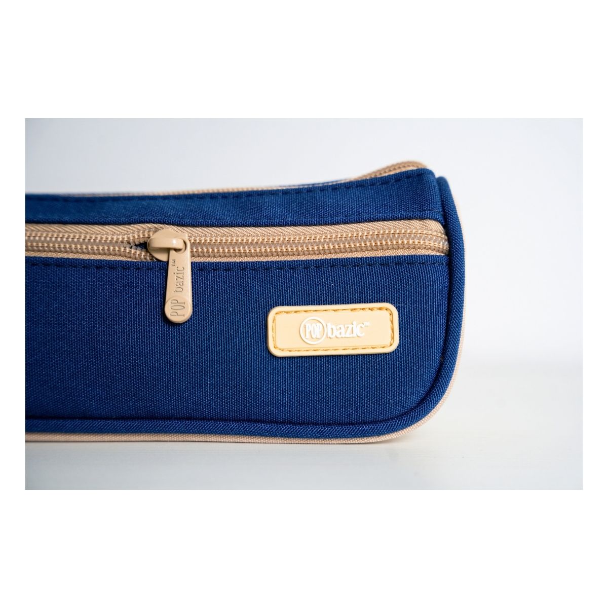 Pop Bazic Double Zip Pencil Bag (Dark Blue) - PB-806MT- Dark Blue