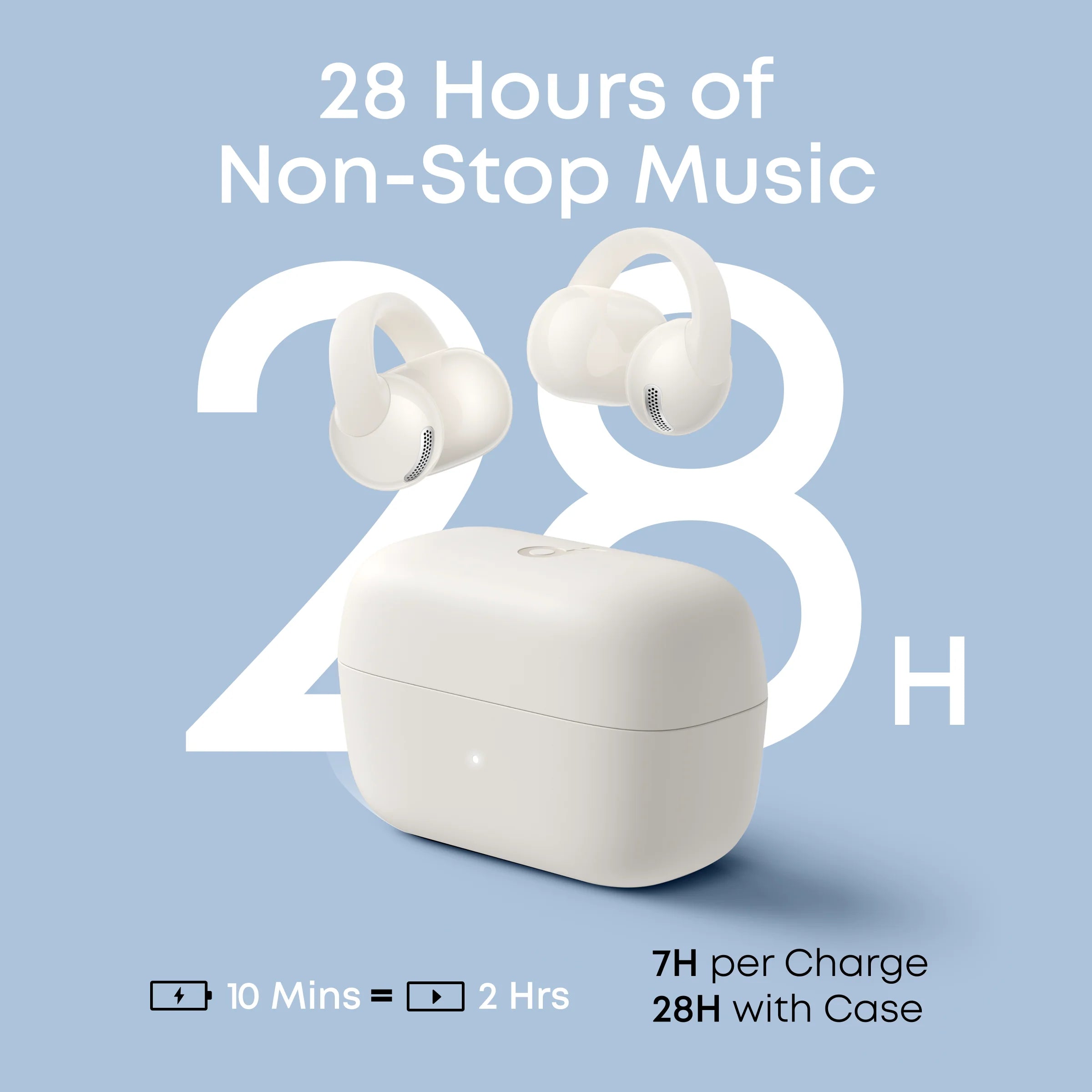 Soundcore C50i Open-Ear Clip Earbuds - White