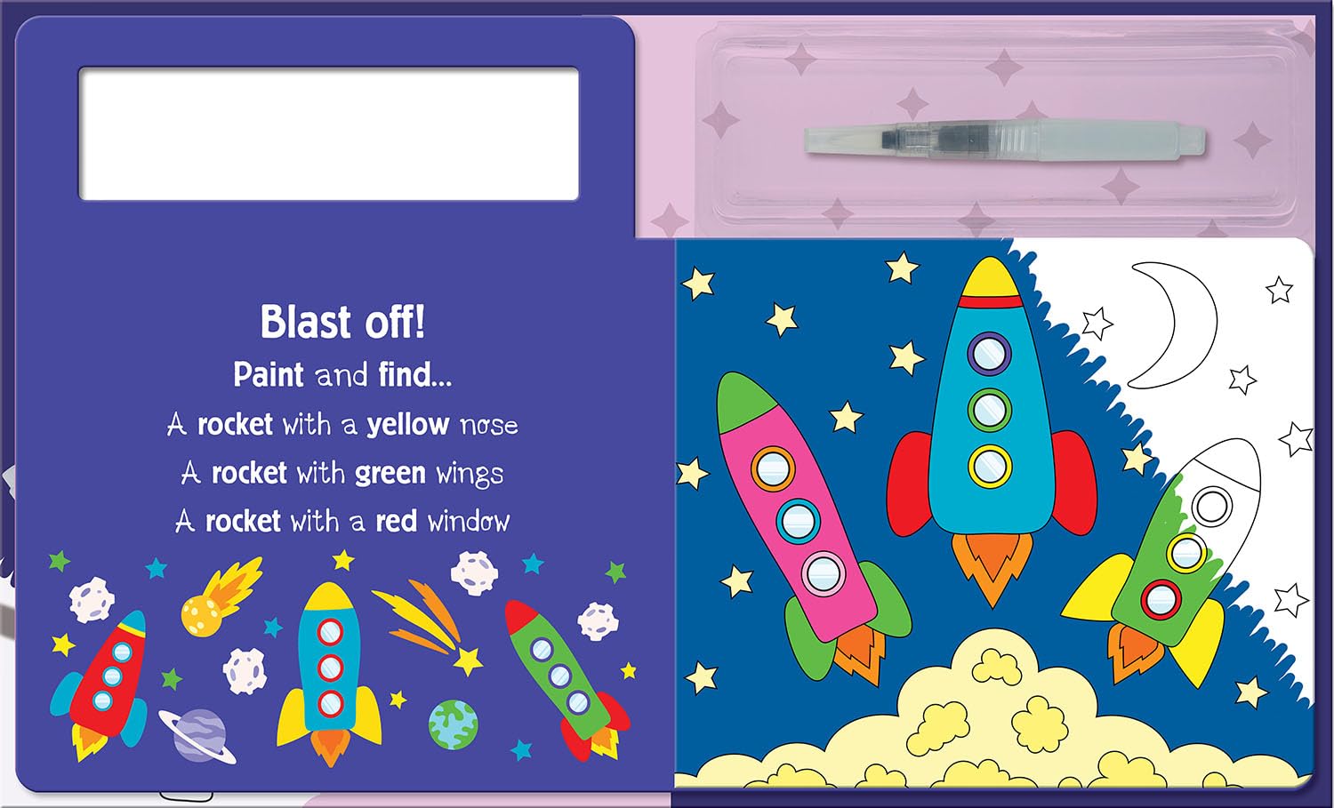 Search and Find Space (Water Painting Seek and Find) (Hardcover)
