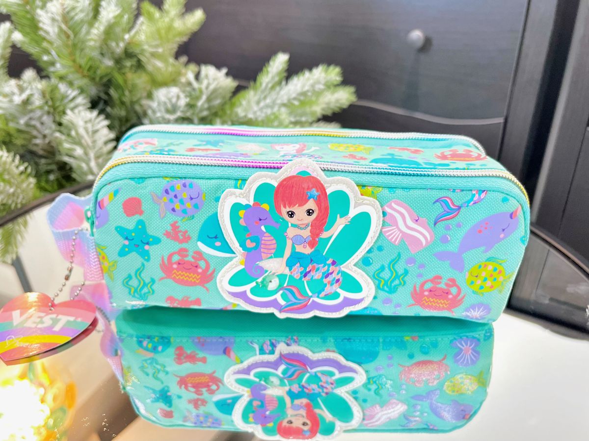 Printed Double Zip Pencil Case – 4 Assorted Designs