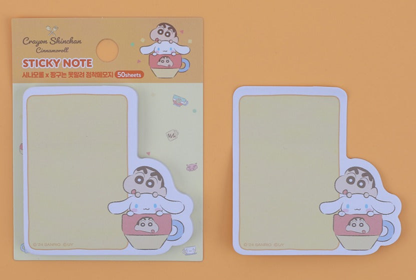CINNAMOROLL X CRAYON SHIN-CHAN STICKY NOTES - YELLOW