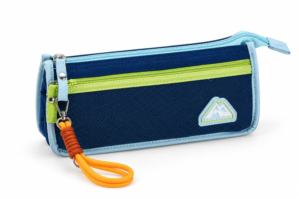  Large Capacity Pencil Bag with Wrist Strap – 4 Assorted Colour 