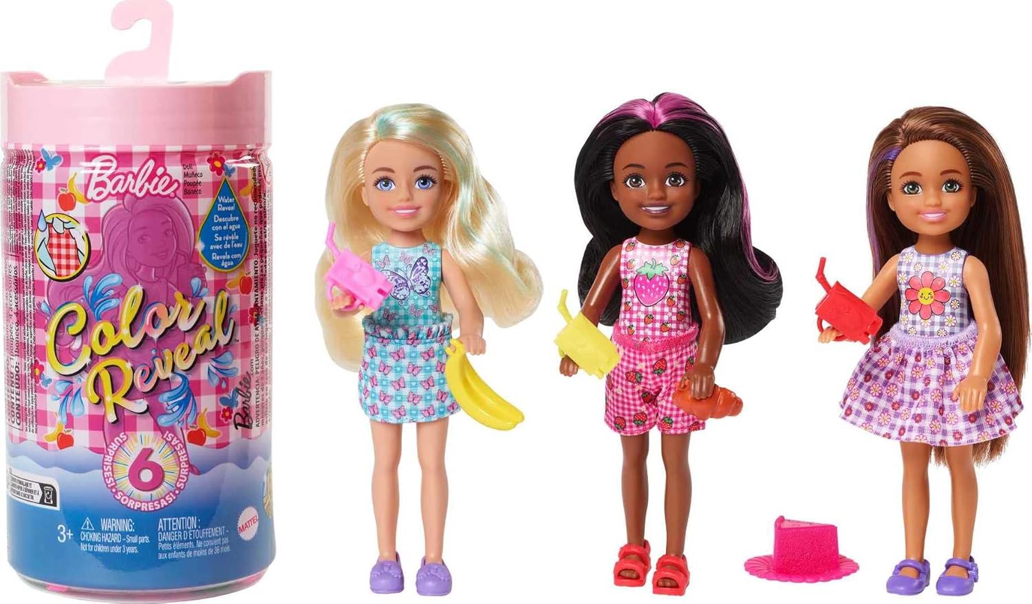 MATTEL BARBIE COLOR REVEAL SMALL DOLL N ACCESSORIES PICNIC SERIES ASSORTED