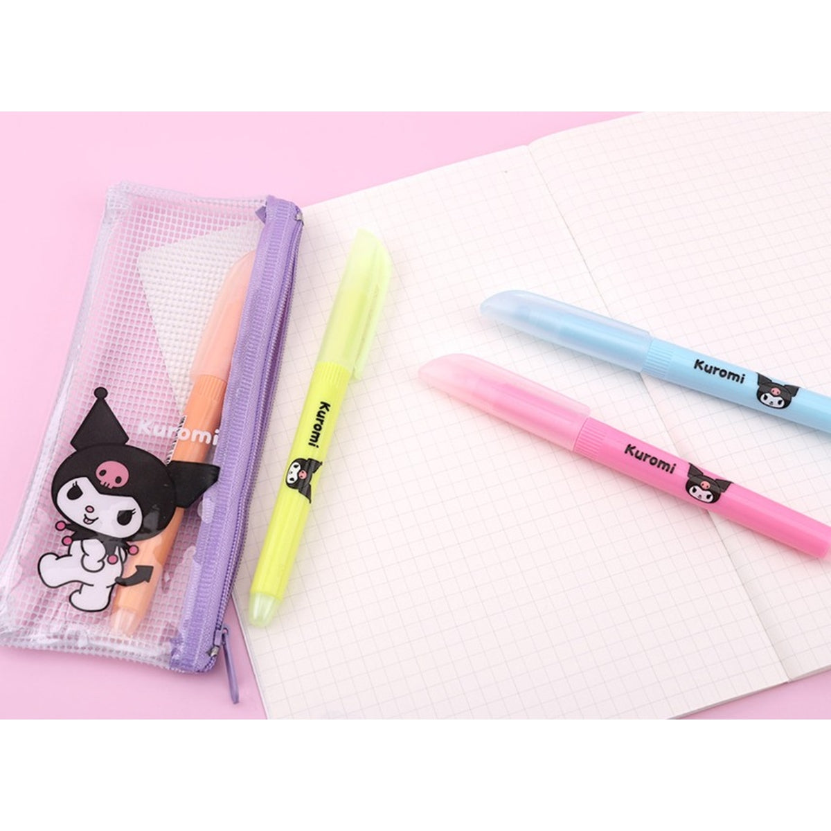 Sanrio Kuromi Highlighter 4's Pouch Set