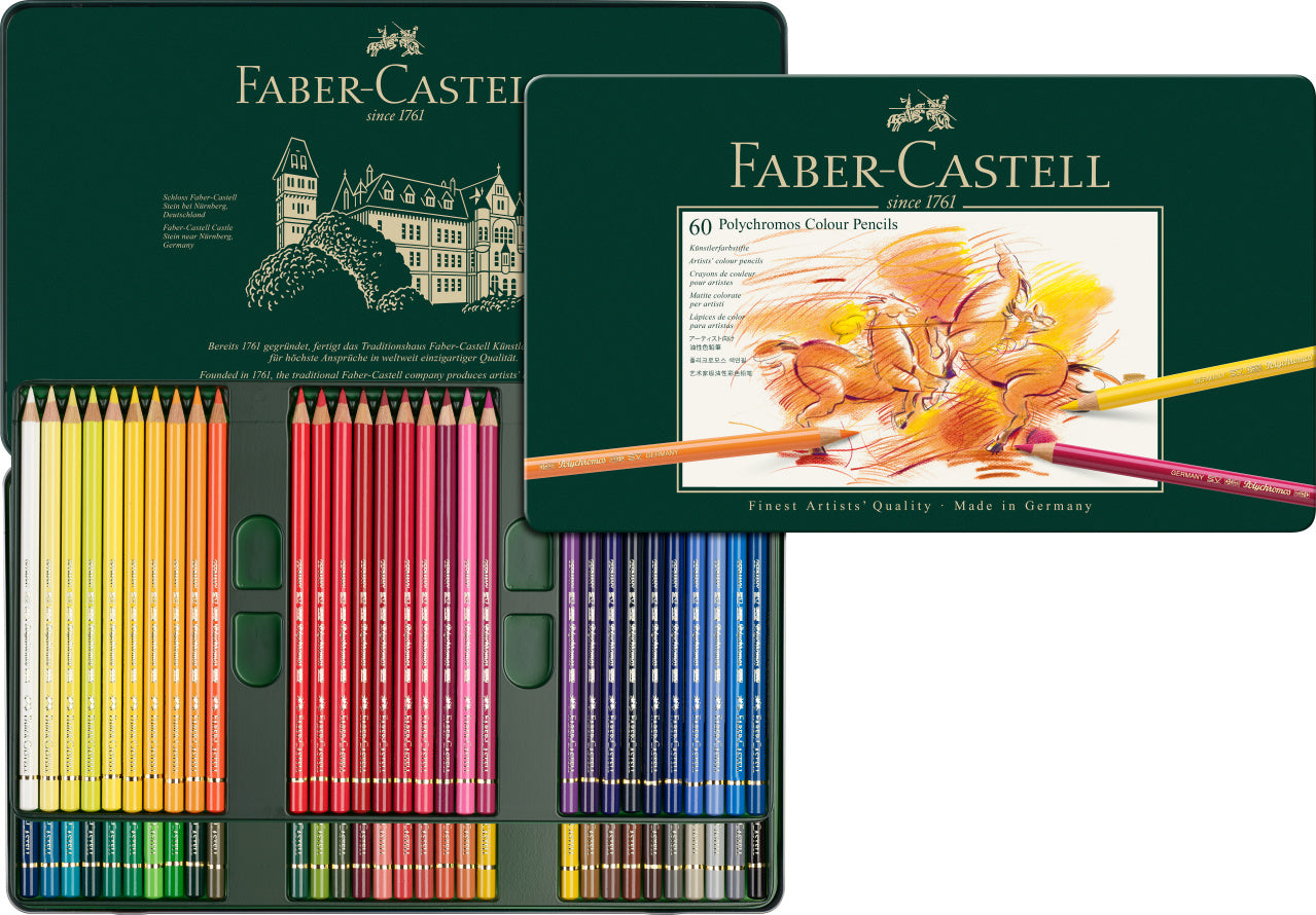 Faber-castell Polychromos Artist's Colour Pencil In Tin, 60 Colours