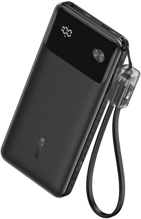 ANKER 10000mAh 22.5W 2-Output Power Bank with Cable & Display