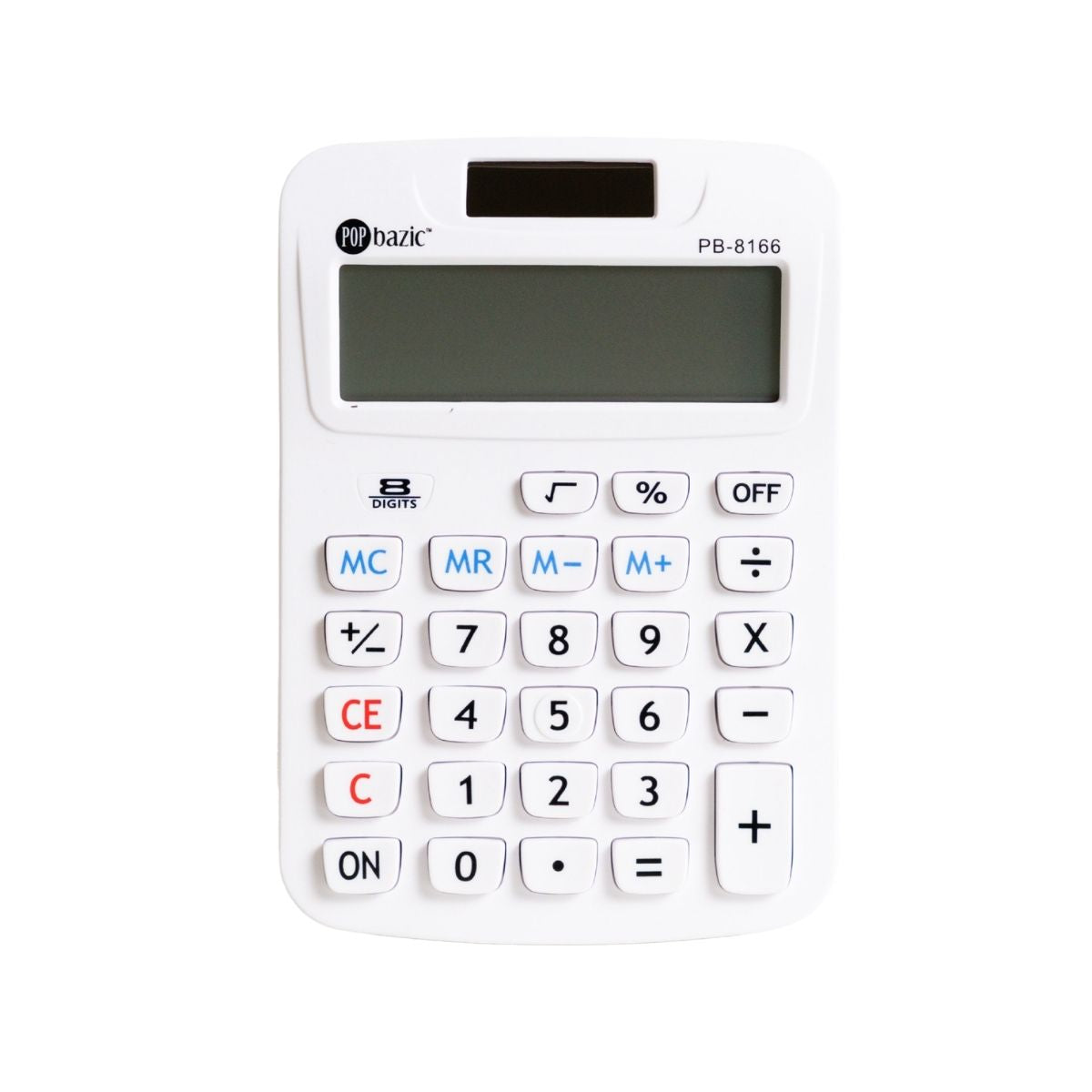 Pop Bazic 8-Digit Desktop Calculator Pb8166 White