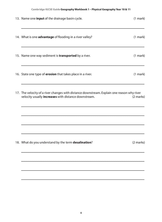 IGCSE Guide Geography Workbook 1 – Physical Geography Year 10 & 11