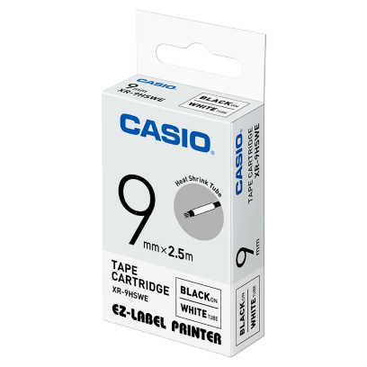 CASIO Heat Shrink Tube XR-9HSWE Blk/Wht