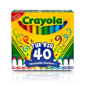 CRAYOLA U/C W.MARKERS 40'S-BROAD 587858