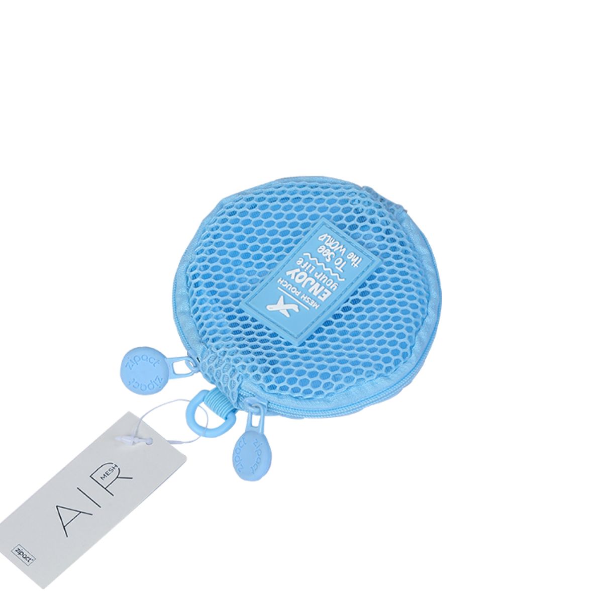  Mesh Round Pouch Blue V24601-BL