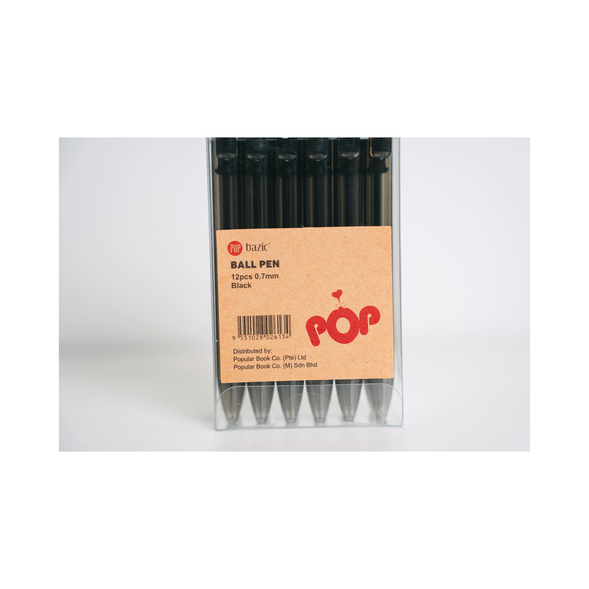 Pop Bazic Ball Pen 0.7mm 12s Black