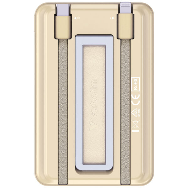 Verbatim 5-in-1 Charge ‘n’ Go 10000mAh Magnetic Wireless Power Bank - Gold