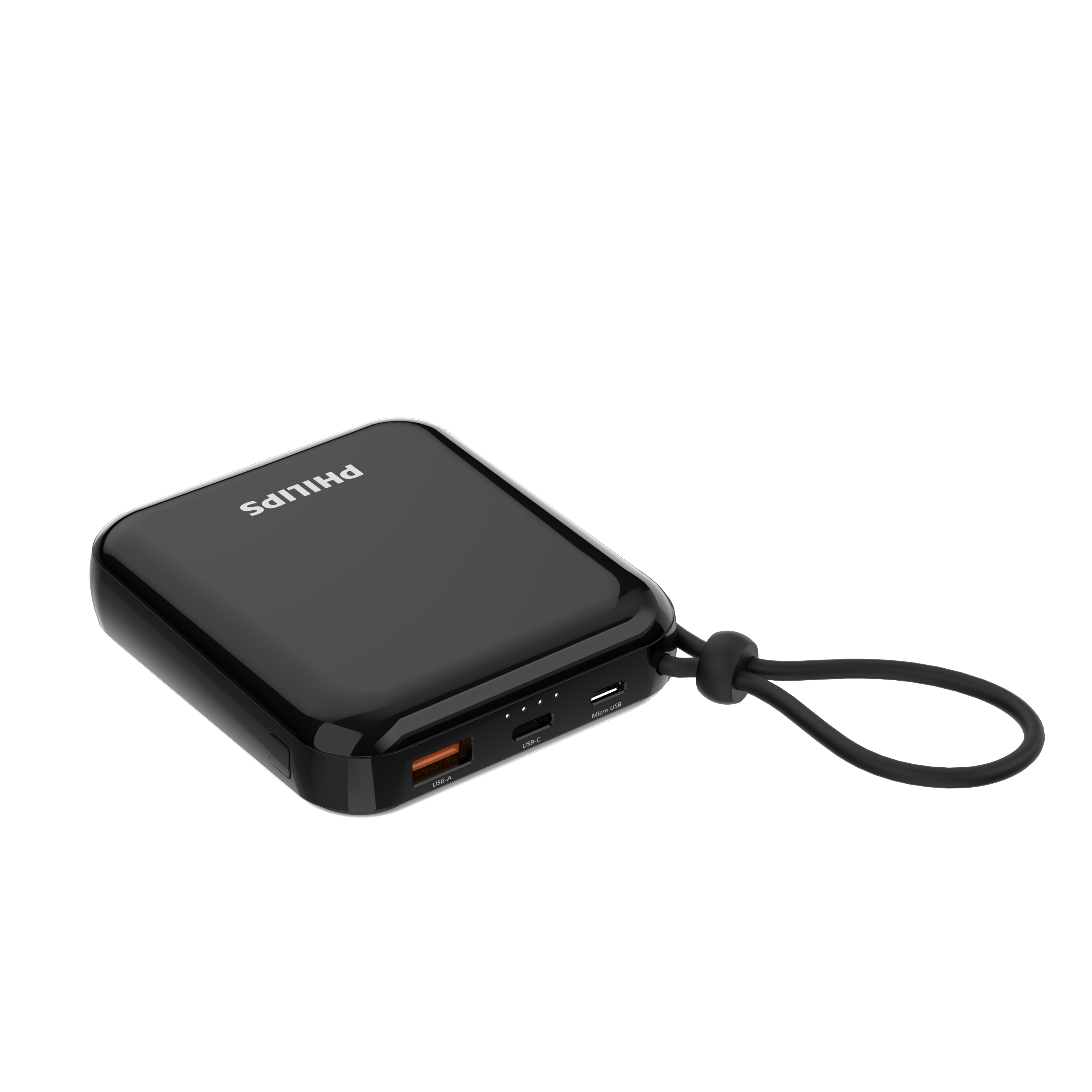 Philips DP5712C 10,000mAh Power Bank (22.5W Fast Charge with Built-in USB-C & Lightning Cables) – Black
