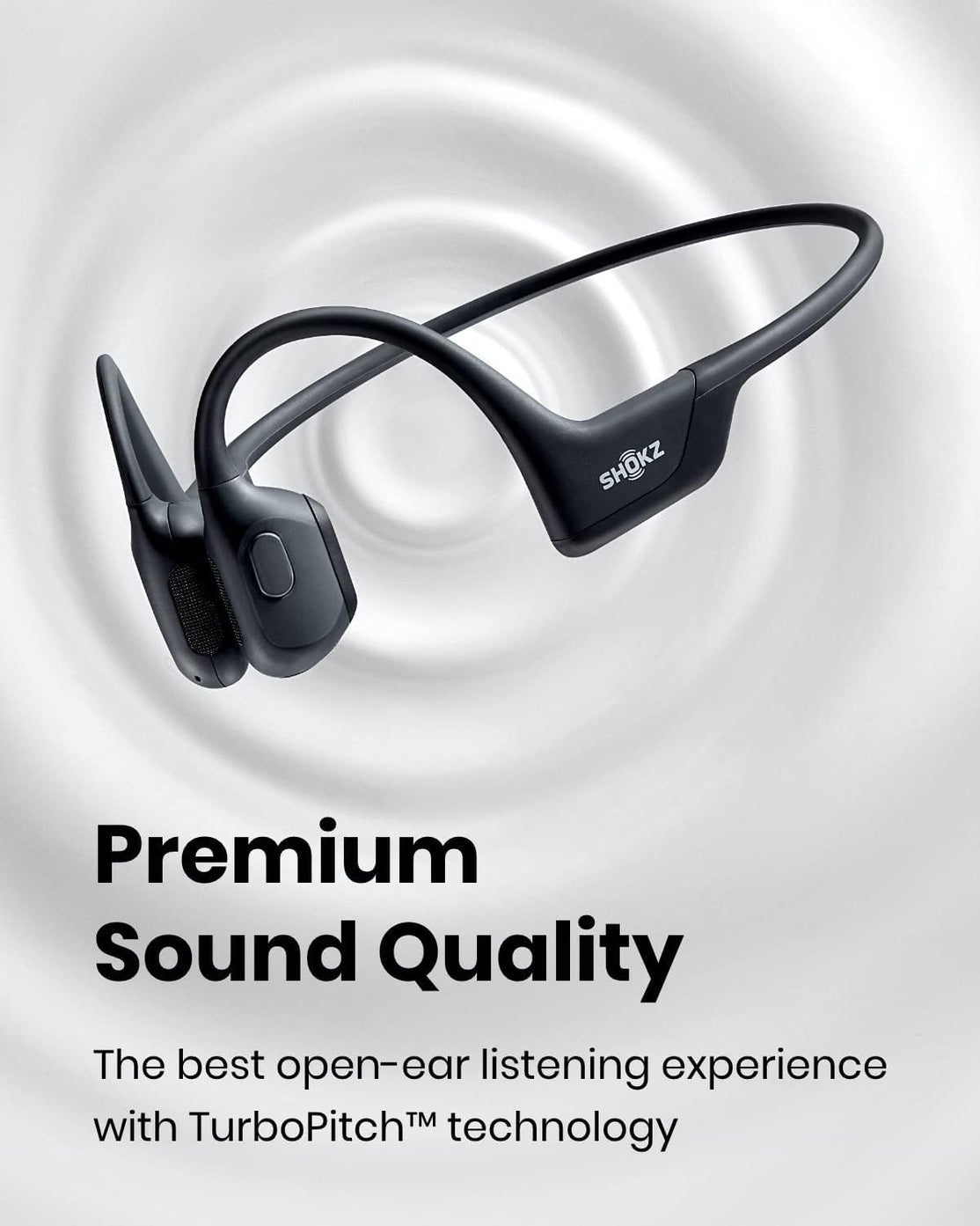Shokz OpenRun Pro Bone Conduction Sports Headphones(Swift Black)