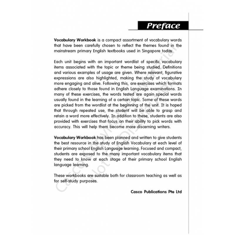 Primary 6 Vocabulary Workbook 6