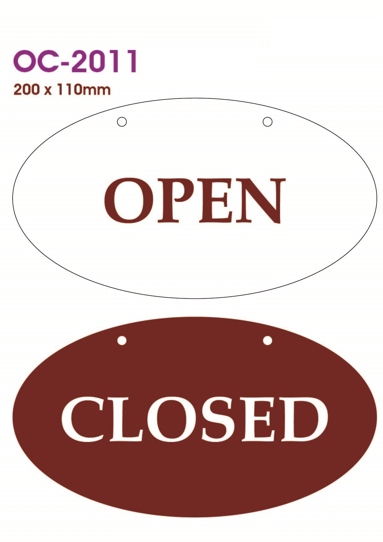 COSMO OPEN & CLOSED SIGN OVAL OC-2011 (200mm X 110mm)
