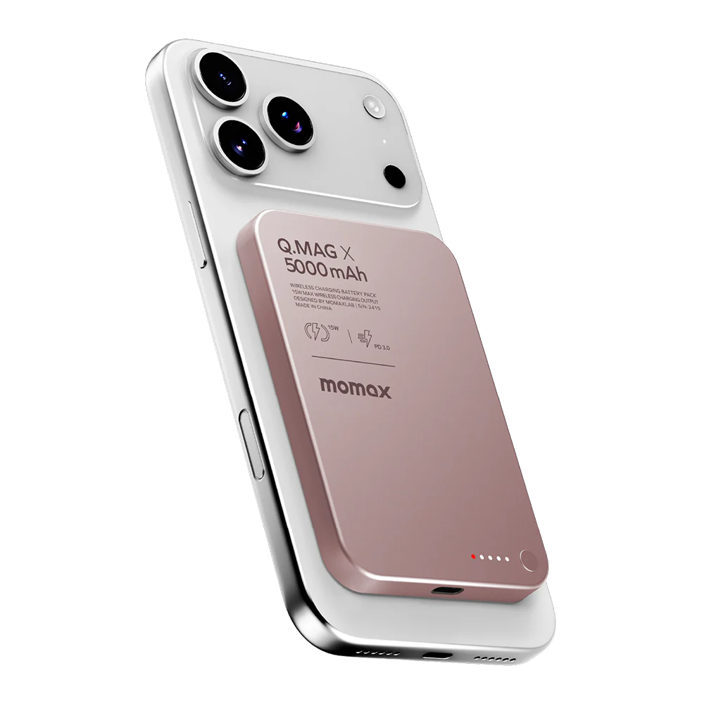 Momax IP116AP 5000mAh Q.MAG X Magnetic Wireless Battery Pack (Pink)