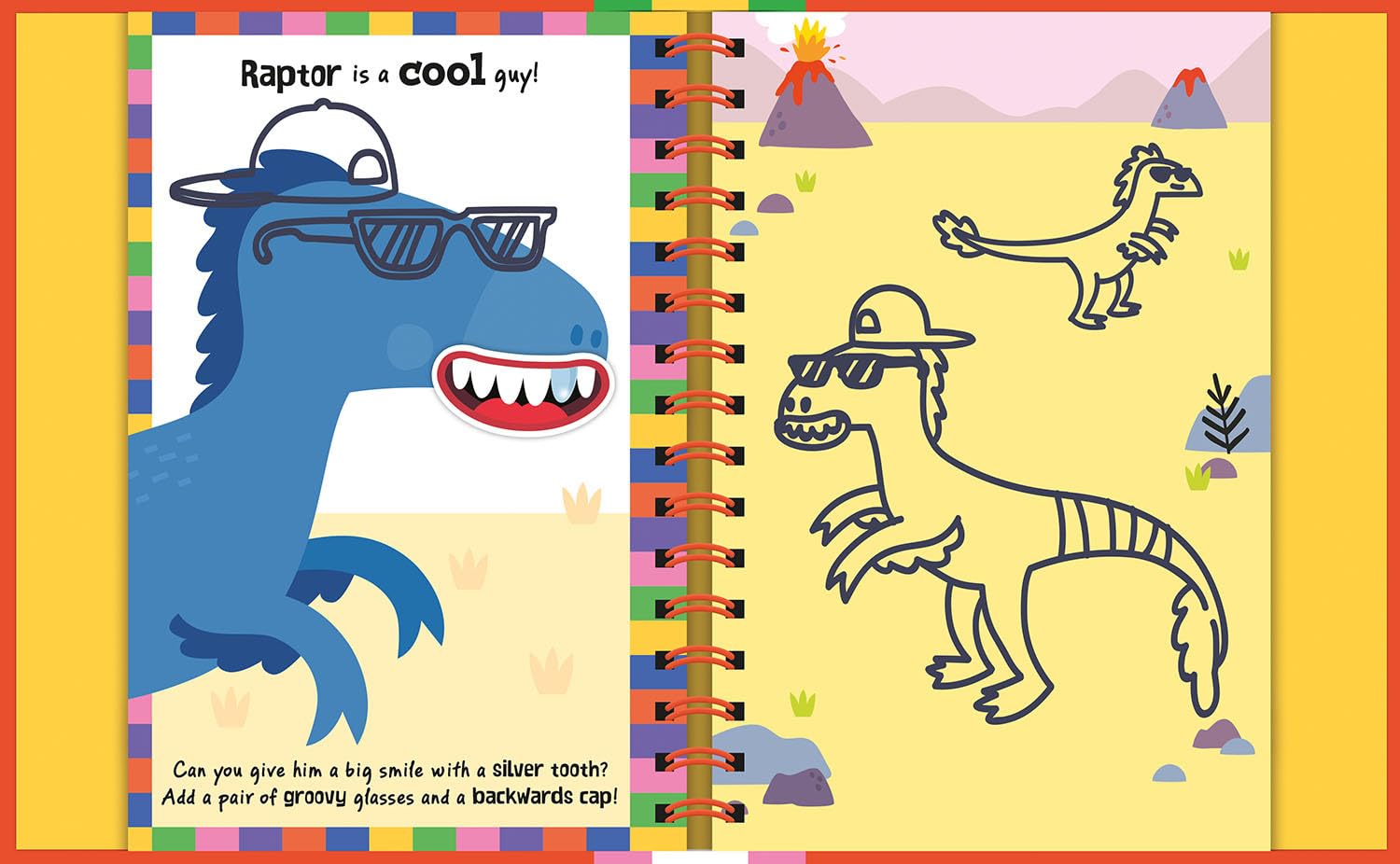 Wipe-Clean Sticker Funny Faces Dinosaurs (Hardcover)