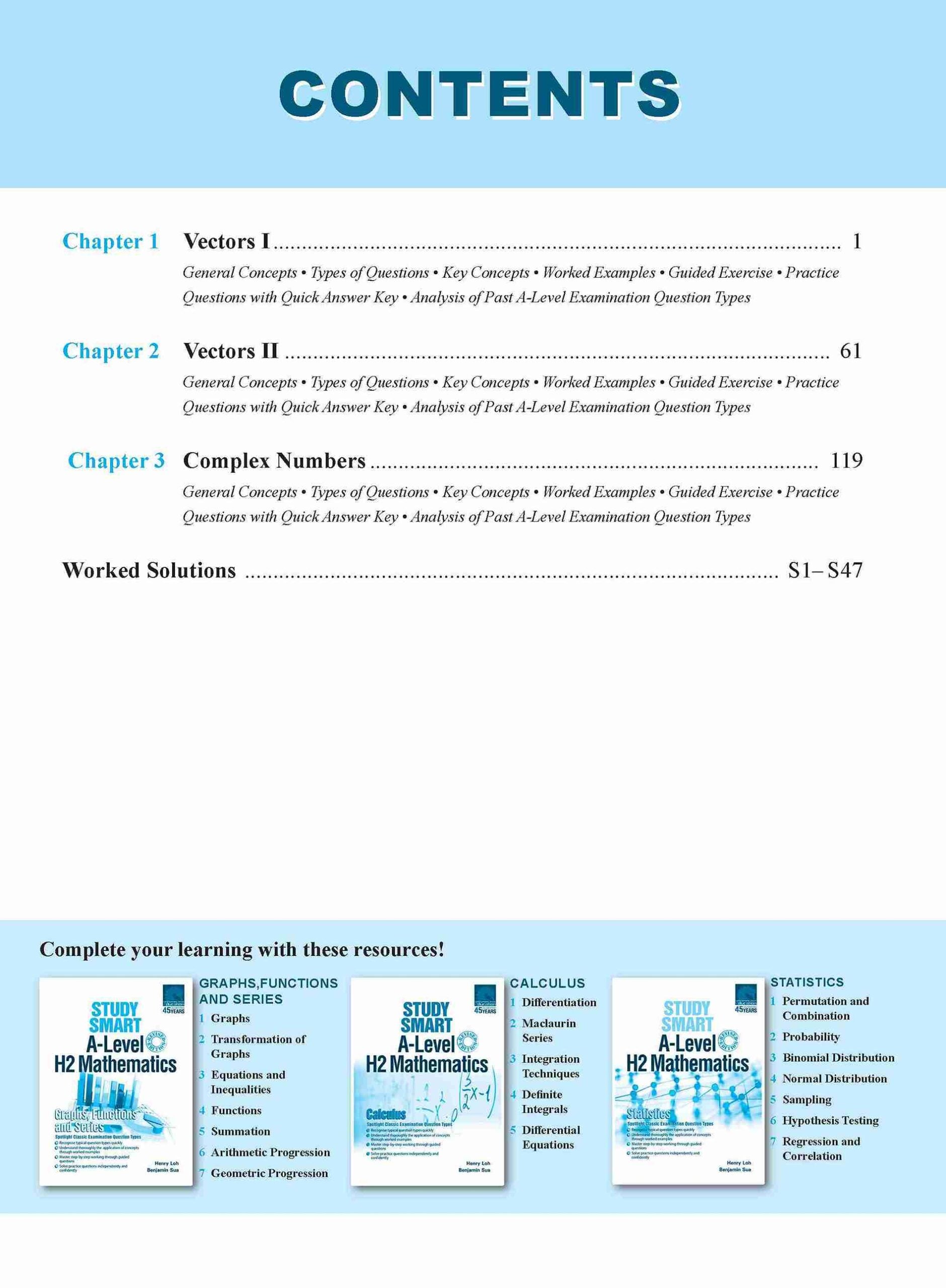 A-Level STUDY SMART H2 Mathematics Vectors and Complex Numbers ...