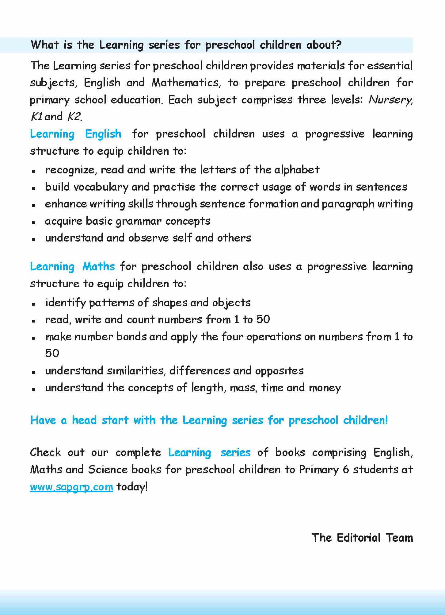 Nursery Learning Maths - 2nd Edition