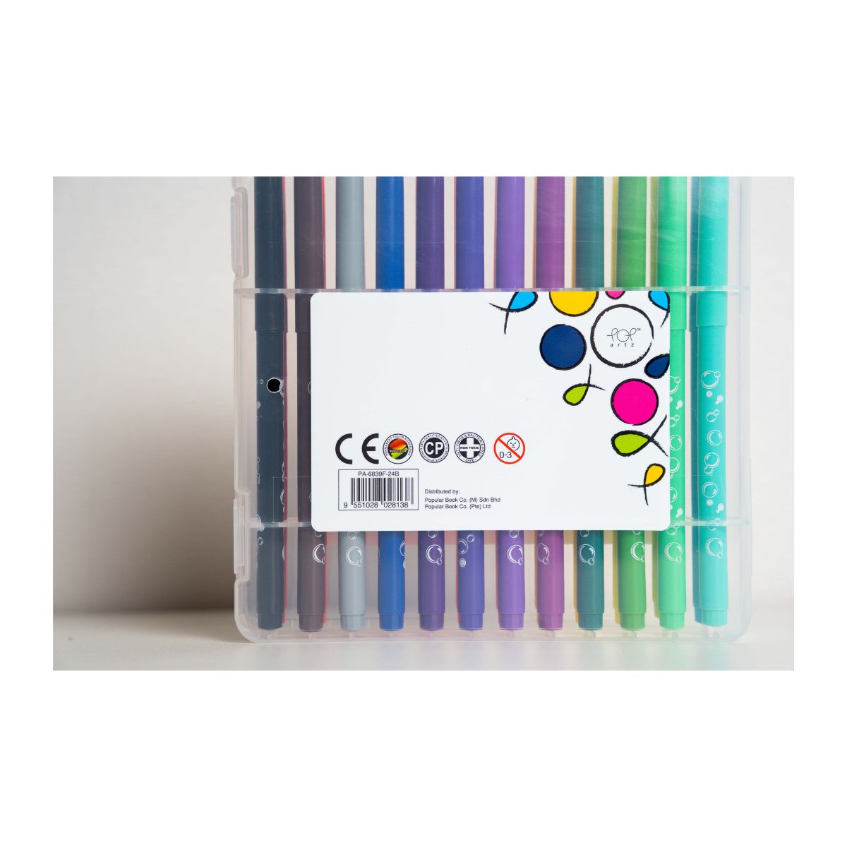 Pop Artz Washable Watercolour Markers (24 Colours) - PA-6839F-24B