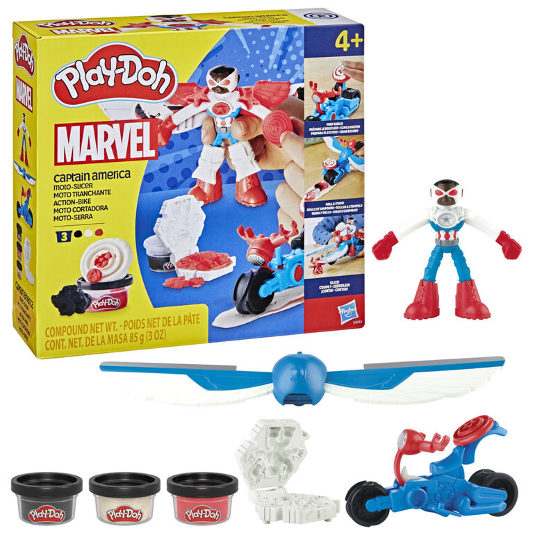 HASBRO PLAYDOH MARVEL CAPTAIN AMERICA MOTO SLICER PLAYSET
