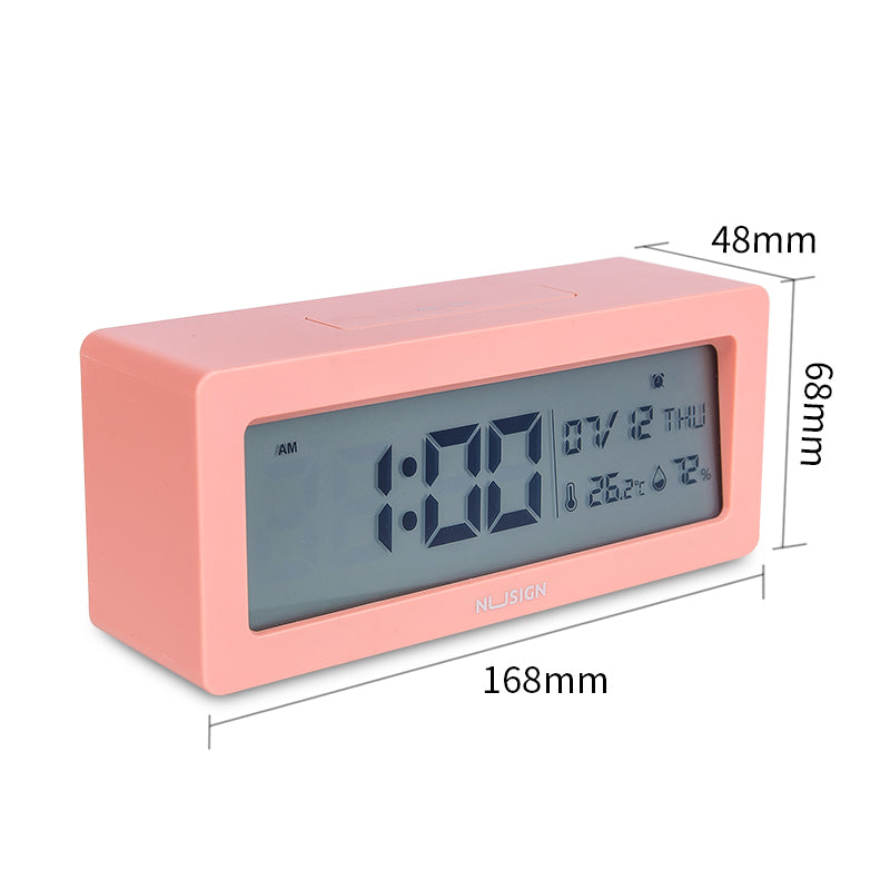 Deli Nusign Alarm Clock Light Red NS881