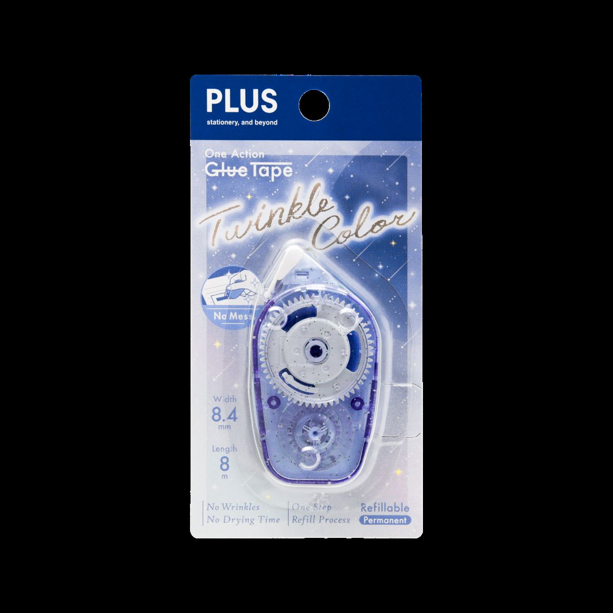 PLUS One Action Glue Tape Twinkle Bl PC-54783