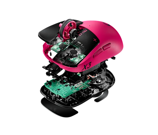 Logitech PRO X3 SUPERSTRIKE LIGHTSPEED Wireless Gaming Mouse - Magenta Eclipse