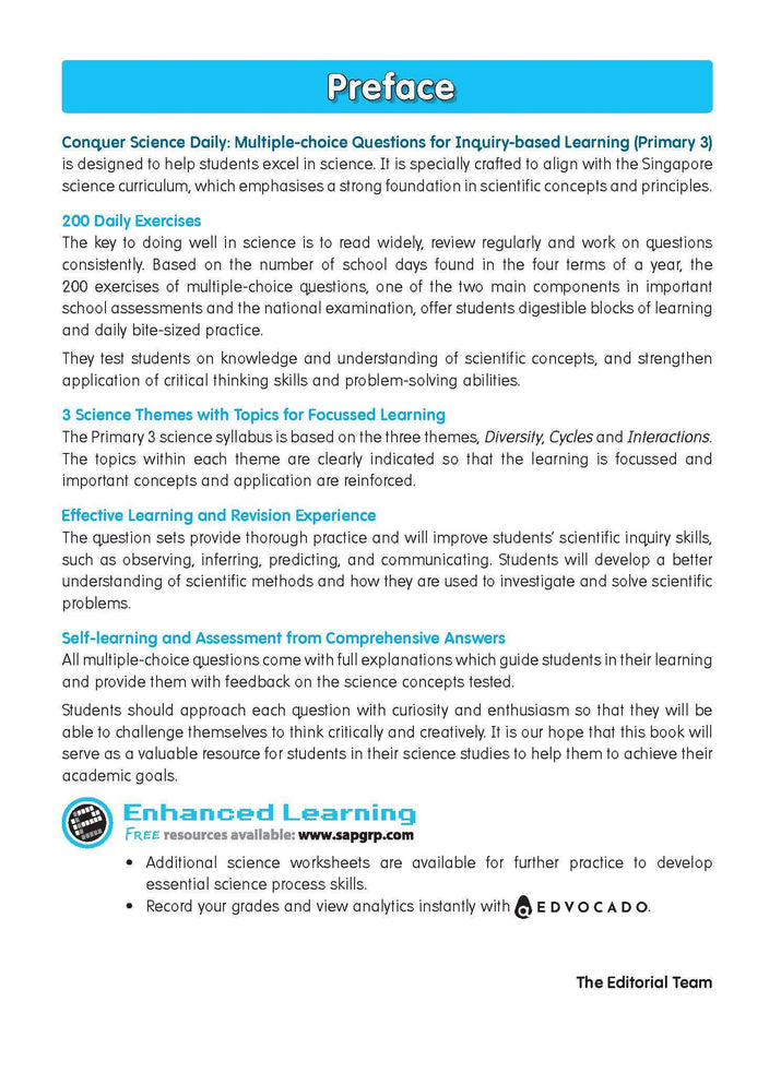 Conquer Science Daily Multiple-choice Questions for Inquiry-based Learning Primary 3