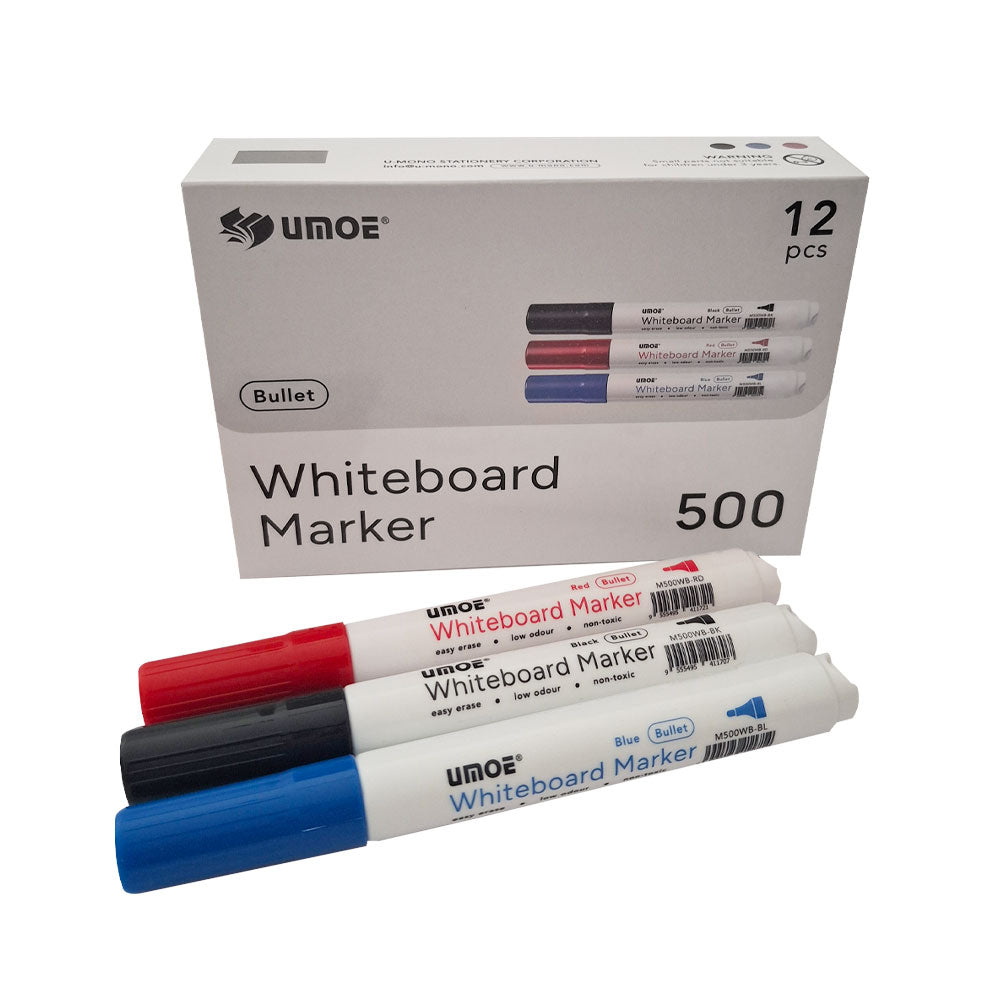 UMOE WHITE BOARD MARKER BULLET-ASST 12 M500WB-AC12