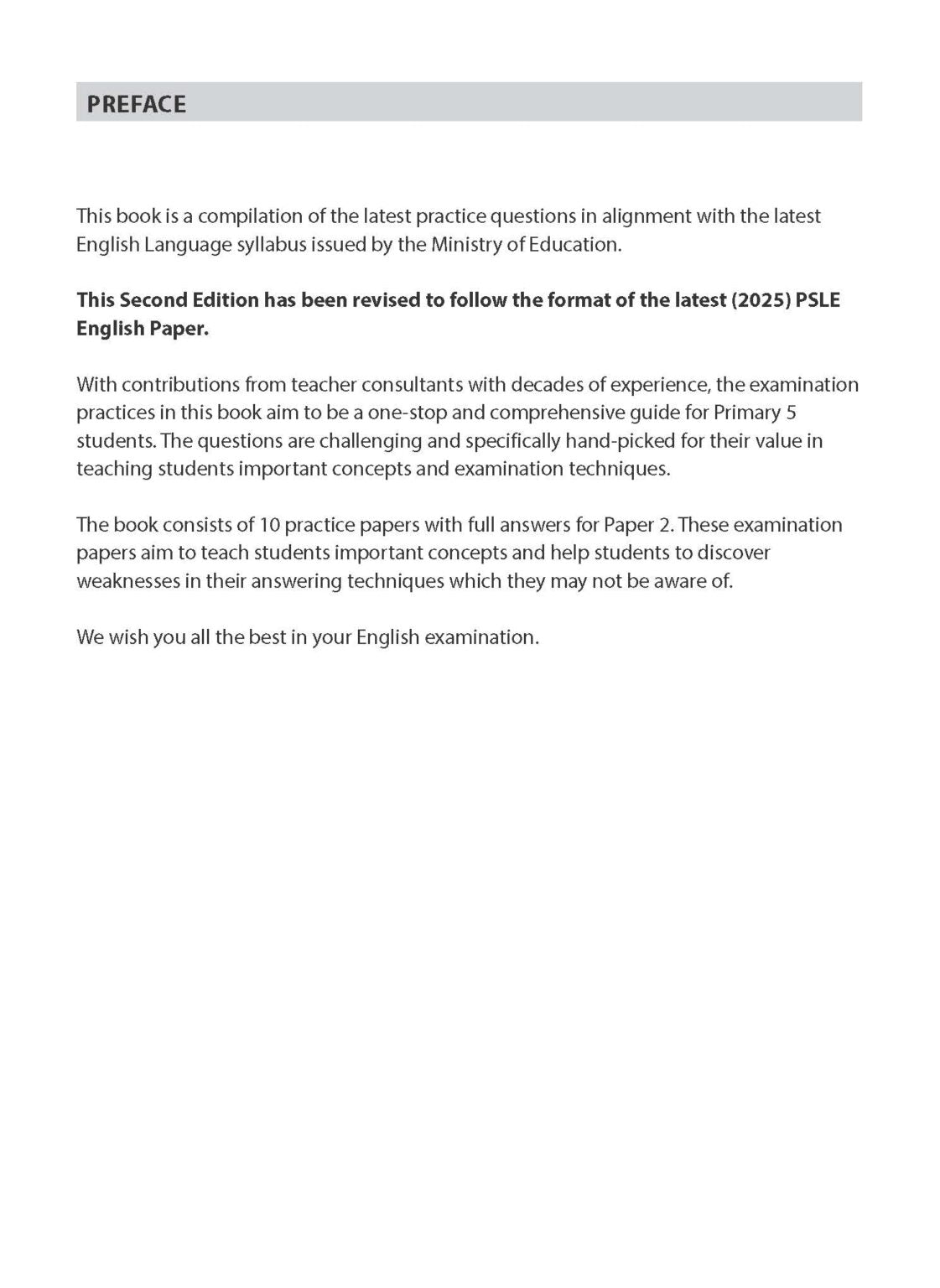 Primary 5 English Practice Papers Second Edition