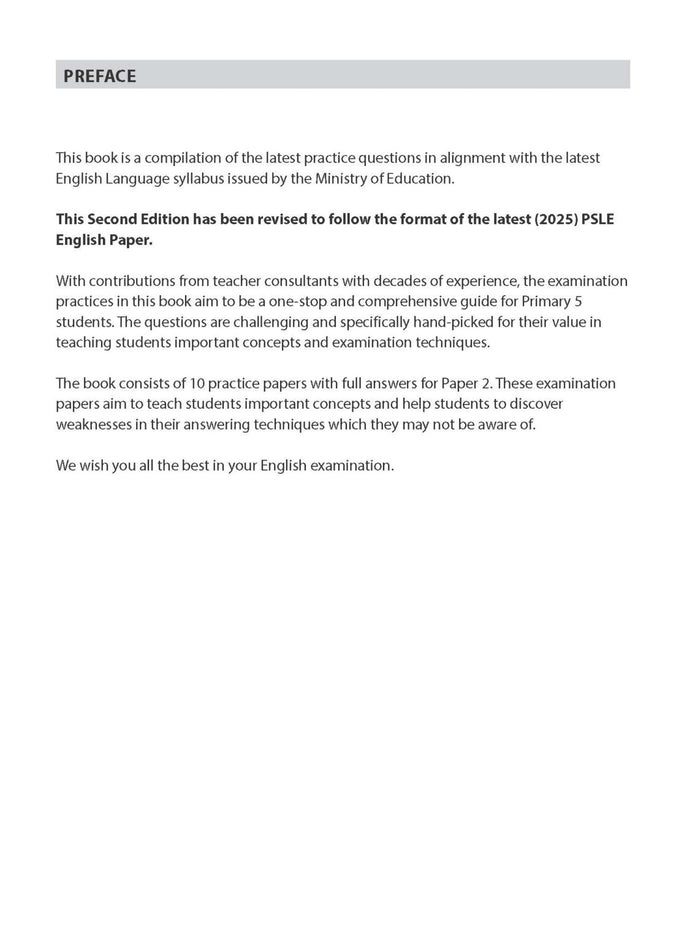 Primary 5 English Practice Papers Second Edition
