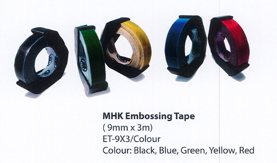 Embossing Tape 9x3mm 3 Rolls Per Pkt 