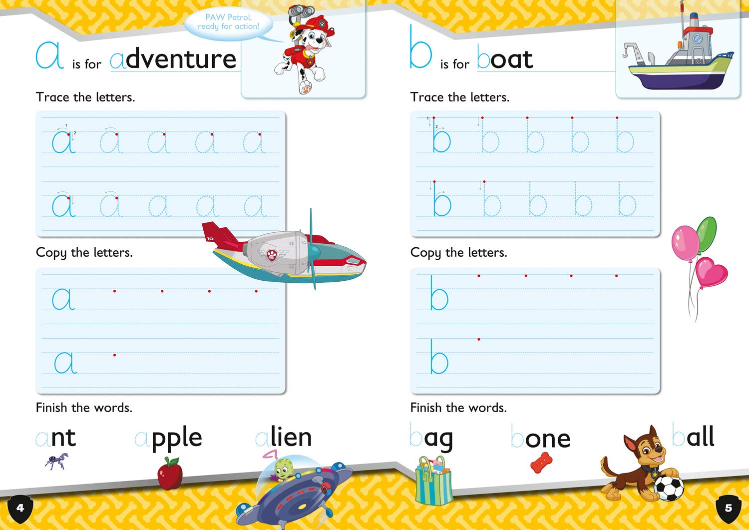 Paw Patrol First Letters Activity Book