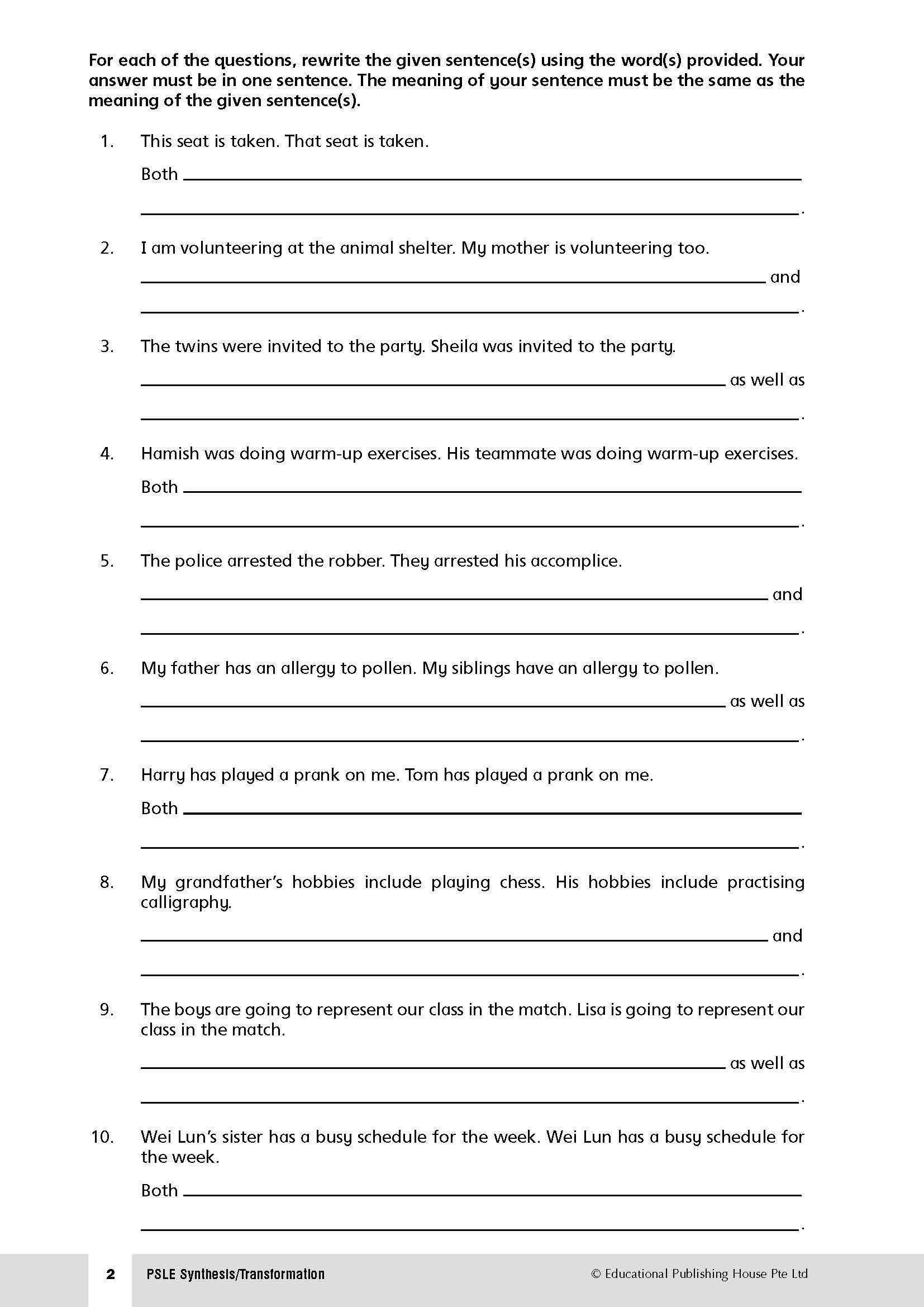 PSLE Synthesis / Transformation