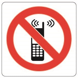 COSMO NO HANDPHONE SIGN SA14-604W (150mm x 150mm)