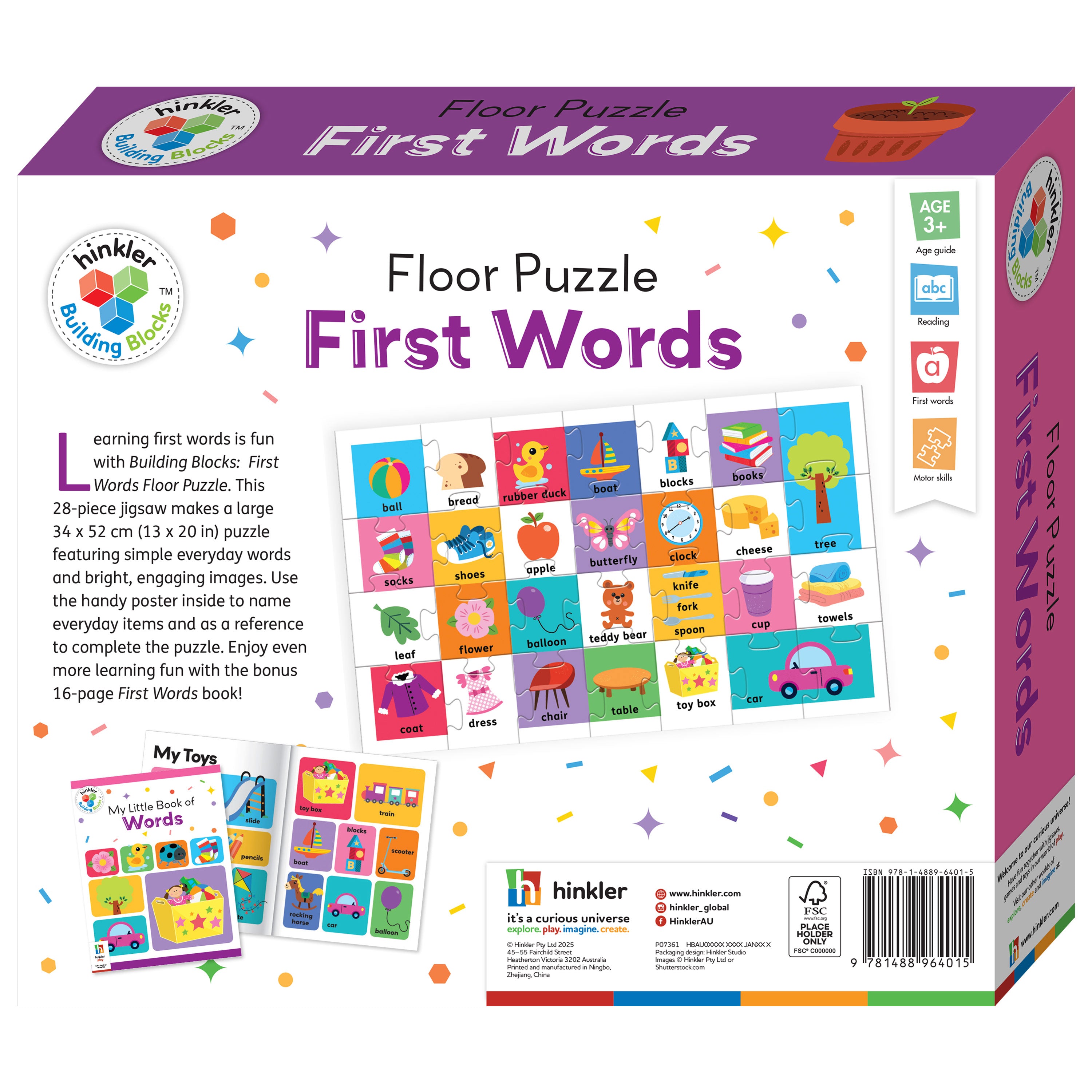 HINKLER BUILDING BLOCKS FLOOR PUZZLE FIRST WORDS