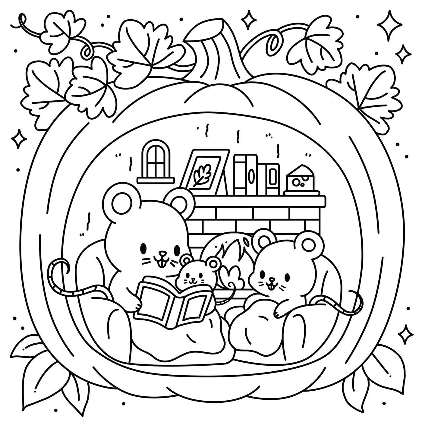 Little Bookworm: A Cozy Coloring Book: Comforting Scenes Portrayed by Axolotls, Capybaras, and Cute Critters