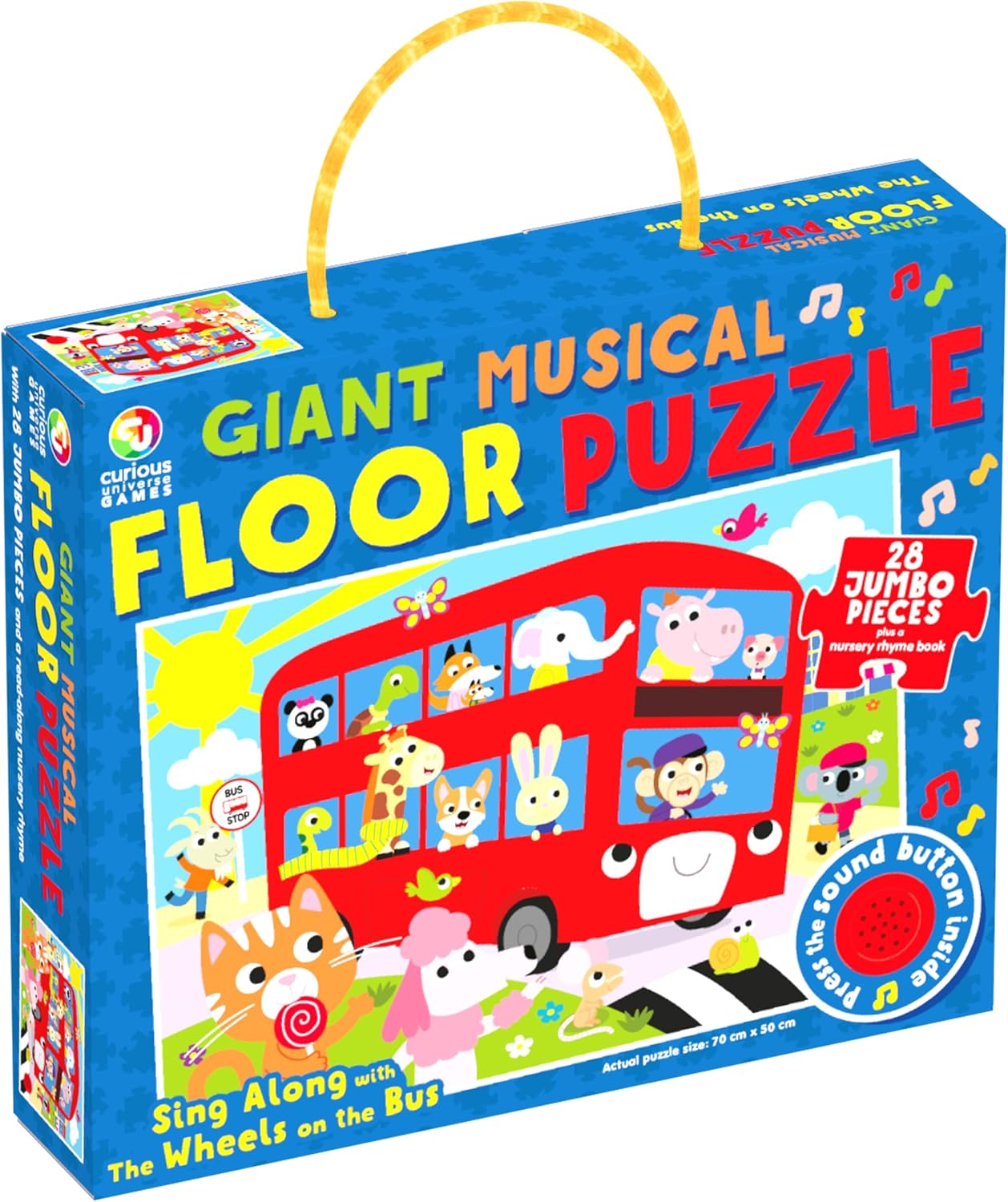 CURIOUS UNIVERSE GIANT MUSICAL FLOOR PUZZLE SING ALONG WITH THE WHEELS ON THE BUS