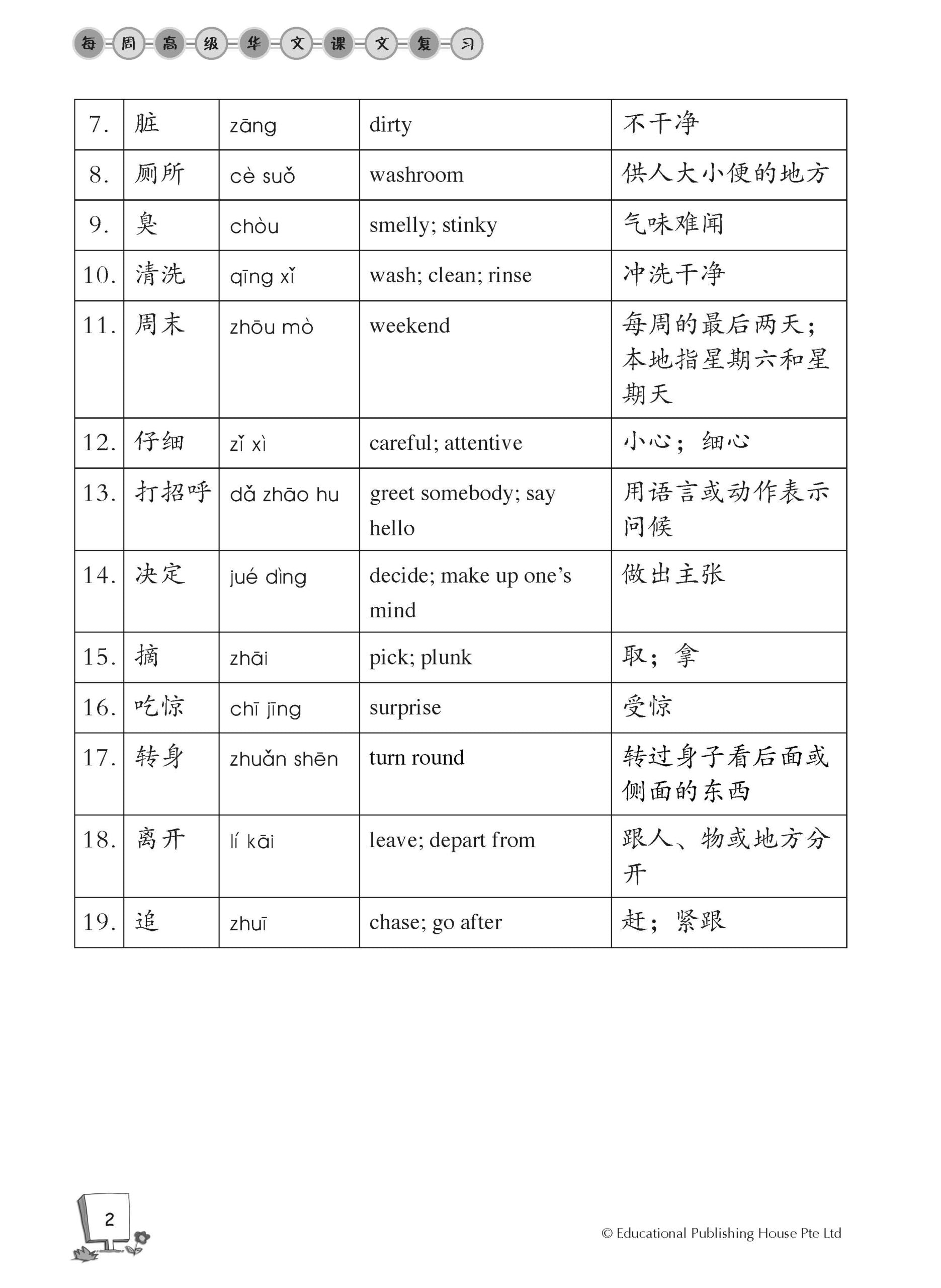Primary 3B Higher Chinese Weekly Revision 每周高级华文课文复习