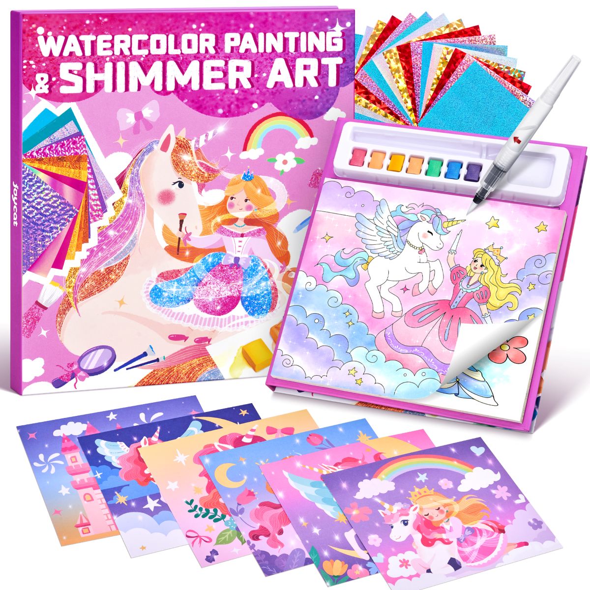 JOYCAT WATER COLOUR PAINTING & SHIMMER ART UNICORN