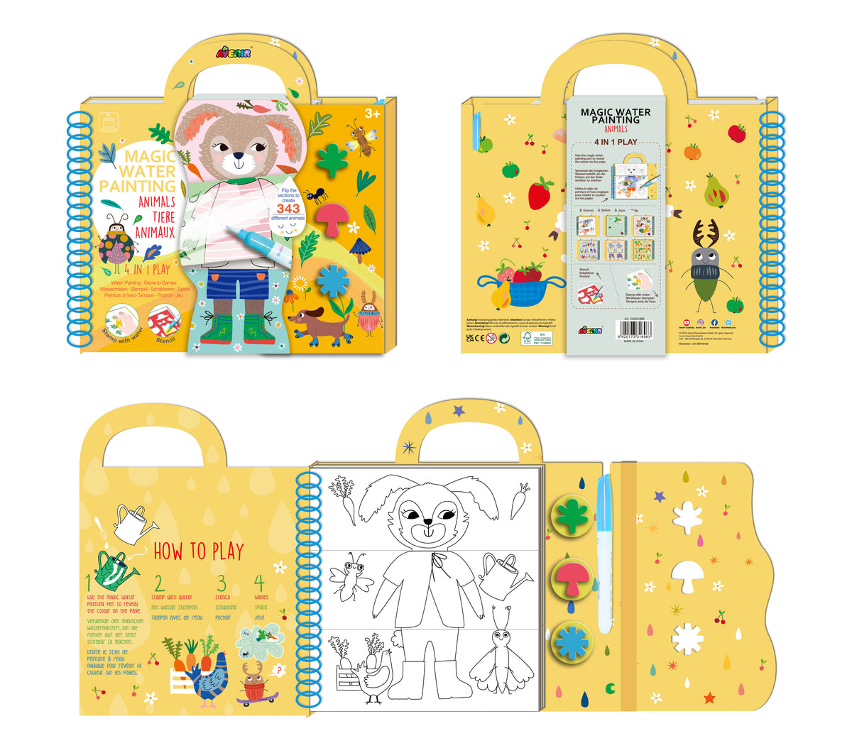Avenir Magic Water Painting Animals 4in1
