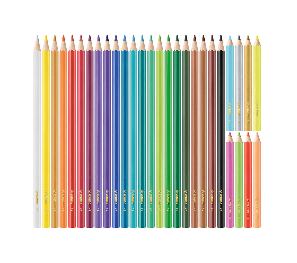 STABILO SWANS COLOURED PENCILS - 22L+8 SHORT