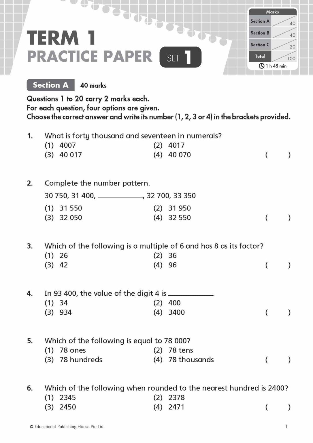 Primary 4 Top Mathematics Practice Papers (3rd Edition)