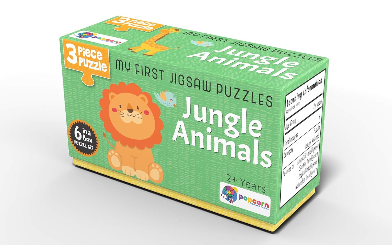 POPCORN GAMES AND PUZZLES 3 PIECE PUZZLES JUNGLE ANIMALS – Popular Book ...
