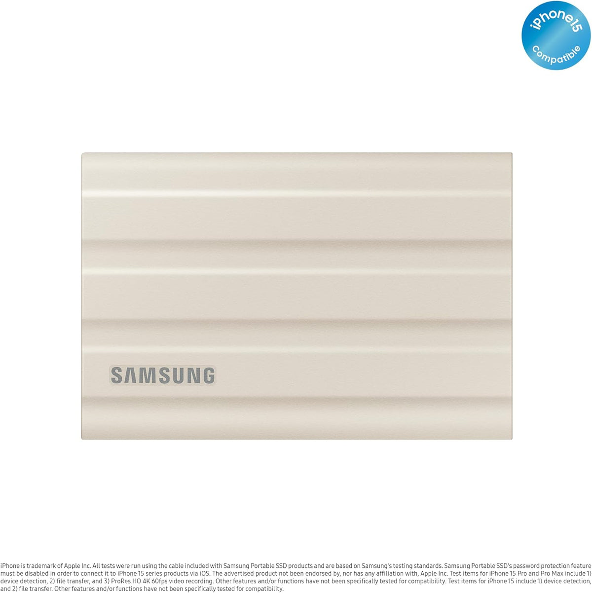 Samsung MU-PE2T0K/WW T7 Shield Portable SSD, 2TB, Beige